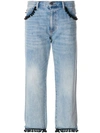 MARC JACOBS cropped pom pom jeans,M400723312557458