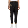 DOLCE & GABBANA DOLCE AND GABBANA BLACK AND BROWN EMBROIDERED LOUNGE PANTS,GY1HAZG7MPP