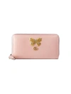 GUCCI Leather zip around wallet with butterfly,499363CAOGT12562396