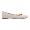 CHLOÉ CHLOE GREY SUEDE LAUREN BALLERINA FLATS,CHC15U16001066