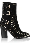 LAURENCE DACADE WOMAN GEHRY STUDDED SUEDE ANKLE BOOTS BLACK,US 1071994536642196