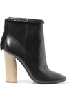 TORY BURCH WOMAN FRINGED LEATHER ANKLE BOOTS BLACK,US 1071994537216141