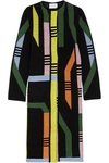 PETER PILOTTO WOMAN TRACK RIBBED STRETCH WOOL-BLEND COAT BLACK,US 110842752095772