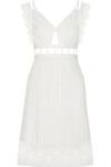 OPENING CEREMONY WOMAN CUTOUT BRODERIE ANGLAISE COTTON MINI DRESS WHITE,US 4772211930600761