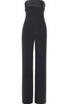 ADAM LIPPES WOMAN SATIN-TRIMMED CREPE JUMPSUIT MIDNIGHT BLUE,US 4772211931862114