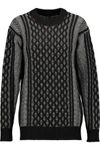 ALEXANDER WANG T WOMAN CABLE-KNIT SWEATER LIGHT GRAY,US 4772211931885774