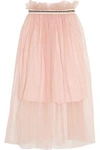 MOTHER OF PEARL WOMAN URSULA EMBELLISHED TULLE MIDI SKIRT PASTEL PINK,US 1914431941002089