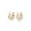 POPORCELAIN PORCELAIN LUCKY CAT STUD EARRINGS