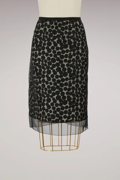 Marc Jacobs Silk Short Skirt In Cream/black
