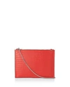 WHISTLES RIVINGTON CHAIN CROC-EMBOSSED LEATHER CLUTCH,26809