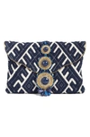 Steve Madden Beaded & Embroidered Clutch - Blue In Navy