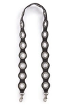 REBECCA MINKOFF GROMMET LEATHER GUITAR STYLE BAG STRAP - BLACK,SH17FGSM69