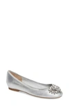 BADGLEY MISCHKA BIANCA EMBELLISHED BALLET FLAT,MP3544