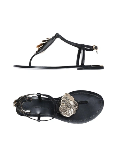 Diane Von Furstenberg Toe Strap Sandals In Black