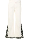TORY BURCH EMBROIDERED FLARED TROUSERS,4497012561606