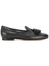 SANTONI SANTONI BROGUE TASSLE LOAFERS - BLACK,WURX56501HA1SDIWN0112565524