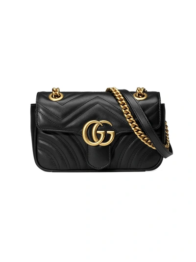 Gucci Mini Gg Marmont Shoulder Bag In Black