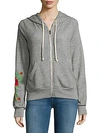 WILDFOX Embroidered Rose Hooded Jacket,0400096960817