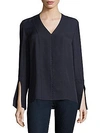 ELIE TAHARI Beaded Silk Blouse,0400096830487