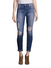 7 FOR ALL MANKIND Distressed Skinny Ankle Jeans,0400097012240