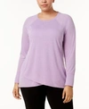 CALVIN KLEIN PERFORMANCE PLUS SIZE CROSS-OVER HEM TOP