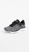 Apl Athletic Propulsion Labs Techloom Phantom Knit Mesh Sneakers In Black White Melange