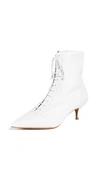 Tabitha Simmons Emmet Leather Point-toe Lace-up Ankle Boot In White