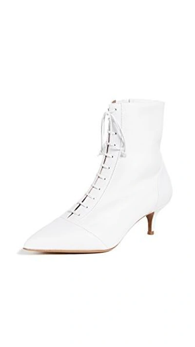 Tabitha Simmons Emmet Leather Point-toe Lace-up Ankle Boot In White
