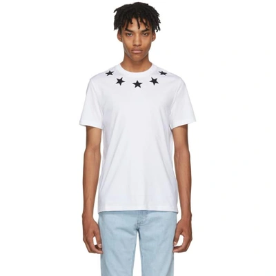 Givenchy Cuban-fit Star Appliqué T-shirt In Bianco
