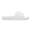 Y-3 Y-3 WHITE LEATHER ADILETTE SLIDES,AC7524