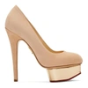 CHARLOTTE OLYMPIA CHARLOTTE OLYMPIA SSENSE EXCLUSIVE PINK SUEDE DOLLY PLATFORM HEELS,E001001 SDC