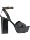 Saint Laurent Farrah 80 Criss-cross Sandals In Black