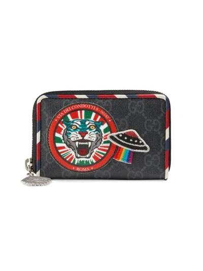 Gucci Night Courrier Gg Supreme Card Case In Black