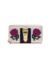 GUCCI MULTICOLOURED SYLVIE EMBROIDERED LEATHER ZIP AROUND WALLET,4760830GUAG12562390