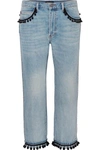 MARC JACOBS POMPOM-EMBELLISHED SLIM BOYFRIEND JEANS