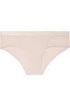 SKIN TULLE-TRIMMED STRETCH-ORGANIC PIMA COTTON JERSEY BRIEFS