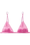 FLEUR DU MAL STRETCH-SILK SATIN SOFT-CUP TRIANGLE BRA