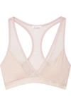 SKIN STRETCH ORGANIC PIMA COTTON-JERSEY AND TULLE SOFT-CUP BRA