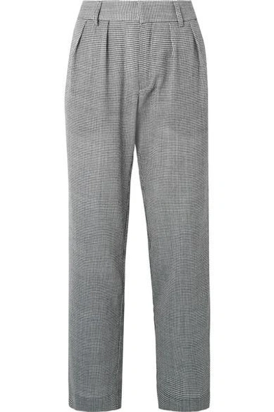 Maggie Marilyn Bobbi Houndstooth Wool-blend Trousers In Charcoal