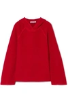 ELIZABETH AND JAMES TRISTAN HOODED WAFFLE-KNIT CASHMERE SWEATER