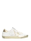 GOLDEN GOOSE SUPERSTAR SNEAKERS WHITE AND GOLD LEATHER,GCOWS590E37
