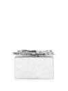 Edie Parker Wolf Acrylic Shard Clutch Bag In White