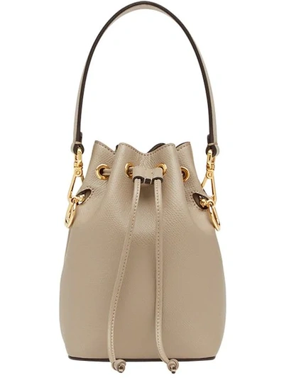 Fendi Mini Mon Tresor Bucket Bag In Brown