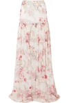 GIAMBATTISTA VALLI FLORAL-PRINT SILK-CHIFFON MAXI SKIRT