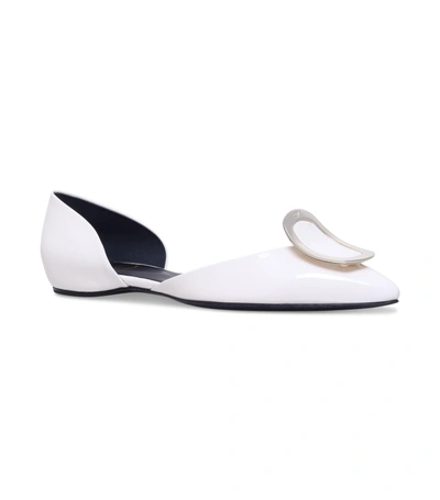 Roger Vivier Dorsay Sexy Choc Patent Leather Ballerinas In White