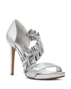 MICHAEL MICHAEL KORS WOMEN'S BELLA RUFFLED LEATHER PLATFORM HIGH-HEEL SANDALS,40R8BLHP1M