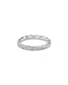 David Yurman 2.7mm Petite Paveflex Ring With Diamonds In 18k White Gold