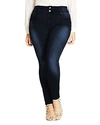City Chic Trendy Plus Size Asha Skinny Jeans In Dark Denim