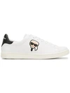 Karl Lagerfeld Ikonik Low-top Leather Sneakers In White