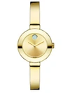 MOVADO WOMEN'S BOLD CRYSTAL & GOLDTONE IP STAINLESS STEEL BANGLE BRACELET WATCH/25MM,0400086628294